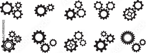 Collaboration and Teamwork Icon Set – People Group Connection, Share and Network Vector Icons