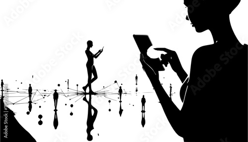 silhouette of a woman drinking wine