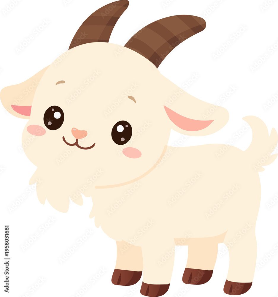 Fototapeta premium Cute Baby Goat Farm Animal