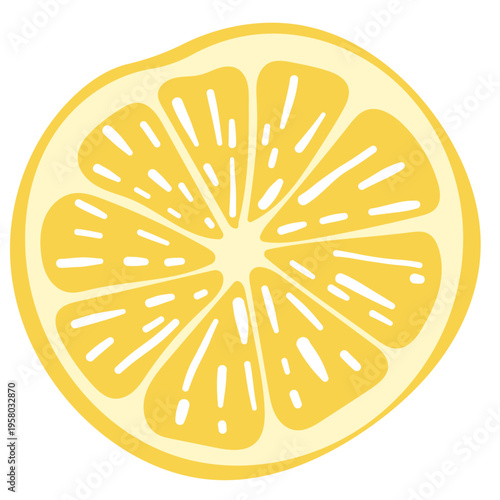 Lemon Slice and Wedge. Vector Flat Style Hand drawn Illustrations