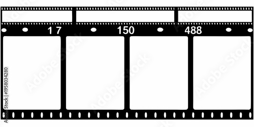 Black and white film strip with frame numbers 17 150 and 488