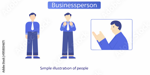 Illustration of three businessmen in various poses with a video call