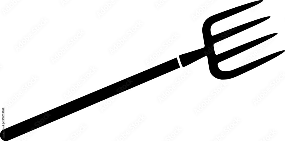 Naklejka premium vector clip art pitchfork on white background for web and graphic design 