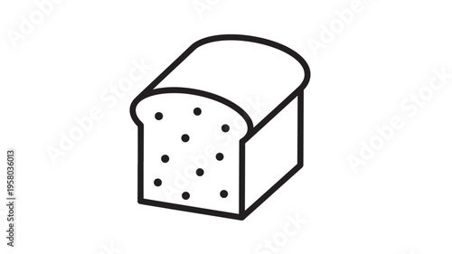 Loaf of bread icon with dots representing texture, a simple graphic symbol for baked goods. featuring food, baking, illustration with bakery and