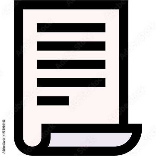 Vector Icon paper, paper bill, document, file, dem file
