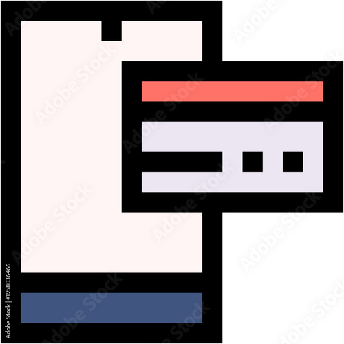 Vector Icon smartphone, online payment, credit card, money transfer, finance