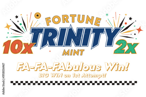 Colorful retro celebration design with explosive fireworks and bold typography highlighting a fabulous win concept