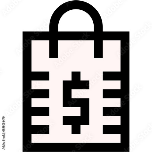 Vector Icon bag, shopping bag, dollar, sell, sale