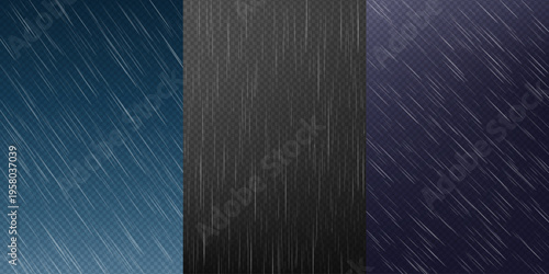 A set of horizontal wallpapers with a rain effect in different directions.