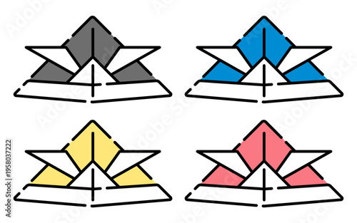 折り紙兜のイラスト3