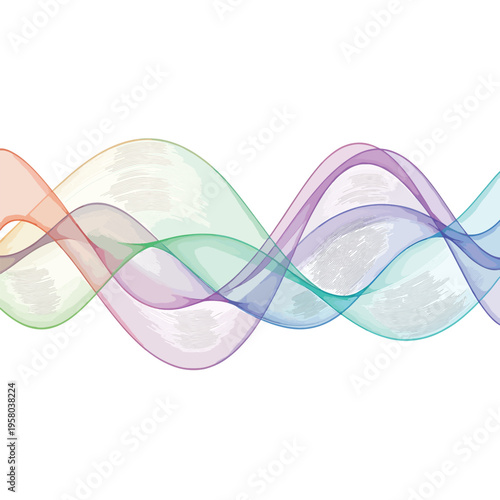 Healthcare insurance concept illustration with colorful waves
