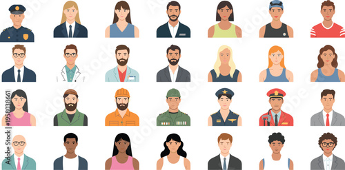 Technical icon set of car engine components featuring piston battery shock absorber and motor parts for automotive repair.