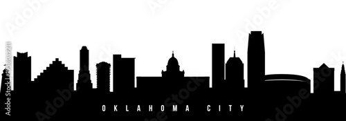 Vector silhouette illustration of Oklahoma City urban skyline. Modern minimalist cityscape graphic, perfect for travel, banners or backgrounds.