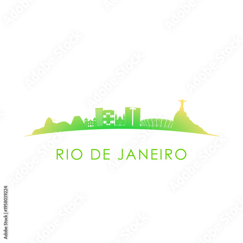 Rio de Janeiro skyline silhouette. Vector design colorful illustration