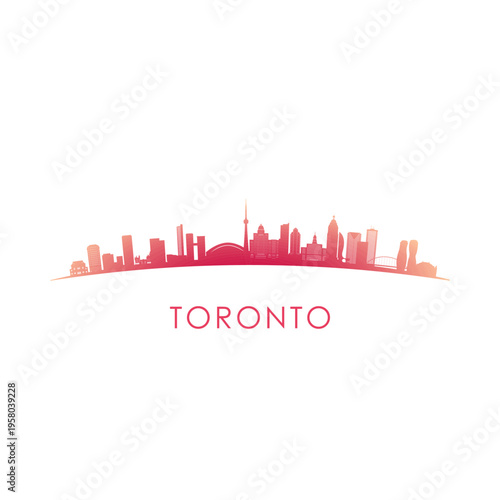 Toronto skyline silhouette. Vector design colorful illustration