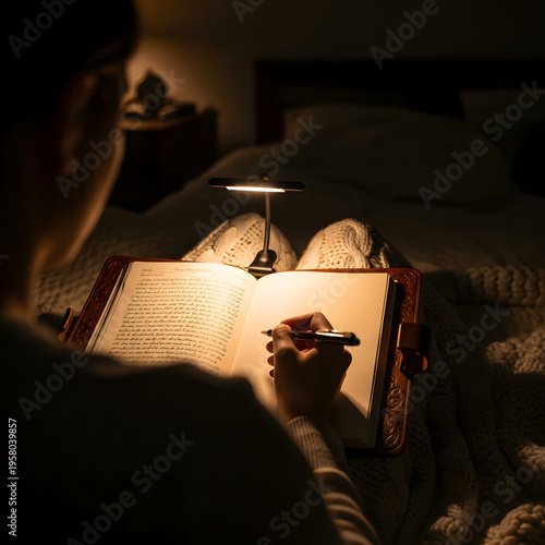 Relaxing Bedtime Routine and Calming Sleep Hygiene Lifestyle Concept
