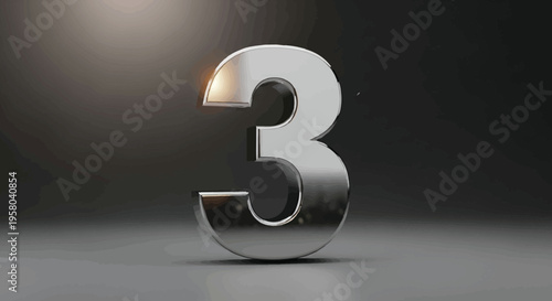 A 3d metal number 1 silver icon and currency symbol illustration for business finance and bank cash money concept