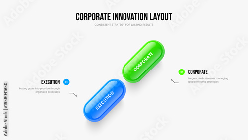 Service Proposal 2 Element Infographic Slideshow Layout. Digital Innovation Frame Template Vector Illustration. Financial Growth Two Option Diagram Slide Design.