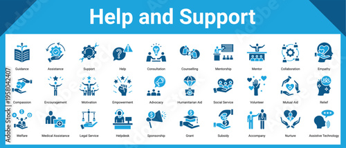 Help And Support icon pack and collection