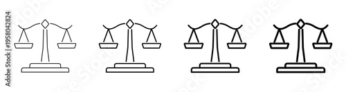 Justice and Balance and scales Icon Vector Illustration Editable