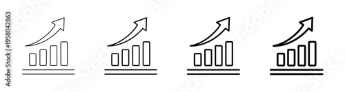 Business Growth Bar Chart Icon Vector Illustration Editable