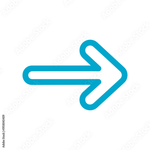 Blue Arrow Pointing Right Direction.