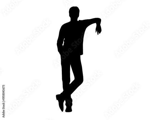 Photos silhouette of a man leaning while standing, vector illustration