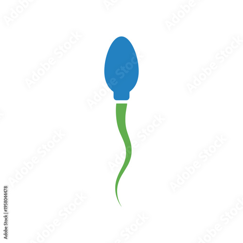 Sperm cell with blue head.