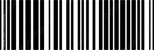 Barcode symbol with fake code sample for product mockup, retail packaging concept and scanning label illustration