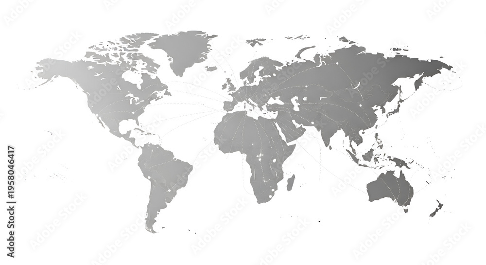 Fototapeta premium World Map Global Network Connections - International Business Technology and Communication