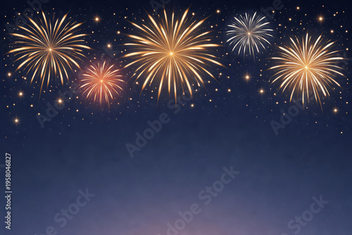 Festive Fireworks Night Background With Elegant Celebration Glow