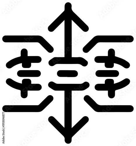 Simple black line art icon representing debt consolidation and financial management