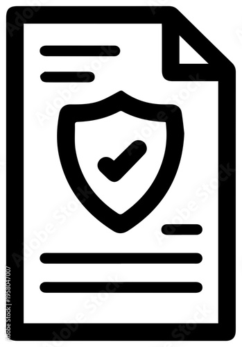 Secure loan document icon with shield and checkmark symbolizing encryption and safety