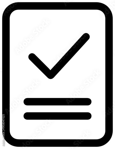 Simple black line icon of a no doc loan asset based finance symbol