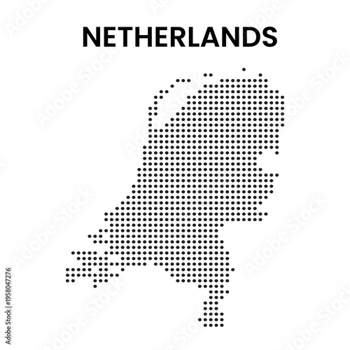 Netherlands Country Dotted Map Infographic Vector Illustration
