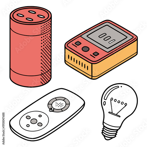 A collection of smart home devices