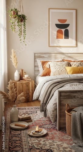 Cozy Bohemian Bedroom Sanctuary With Natural Light And Plants