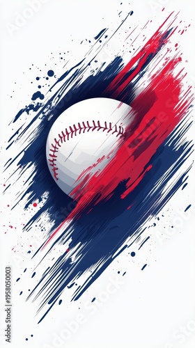 Baseball on white background,Baseball player hitting ball with bat,home run,baseball or t shirt, posters and banner,sport day, ball Icon Concept,Vector Template.