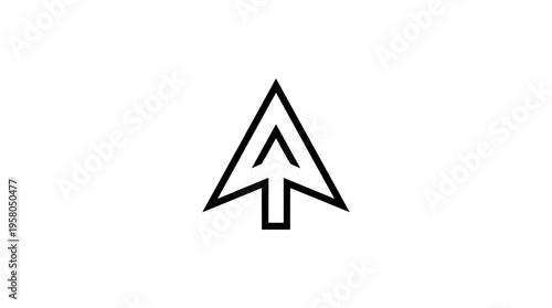 Minimalist Arrowhead Monoline Logo Mark