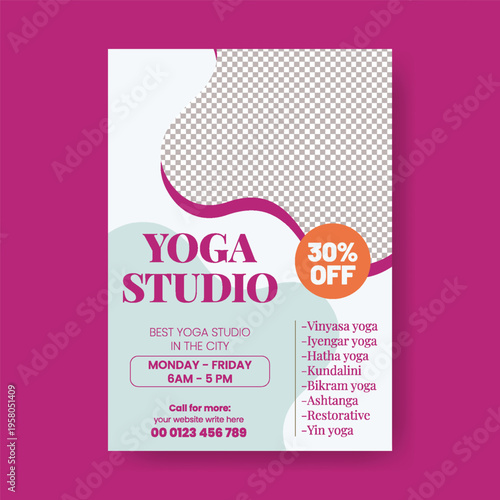 Yoga Meditation Wellness A4 Flyer Poster Template Minimal Zen Calm Aesthetic Design Spa Therapy Beauty Salon Relaxation Brochure Cover Print Ready Advertising Promo