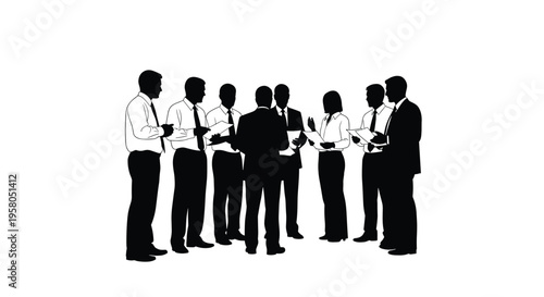 Business people standing in a group.