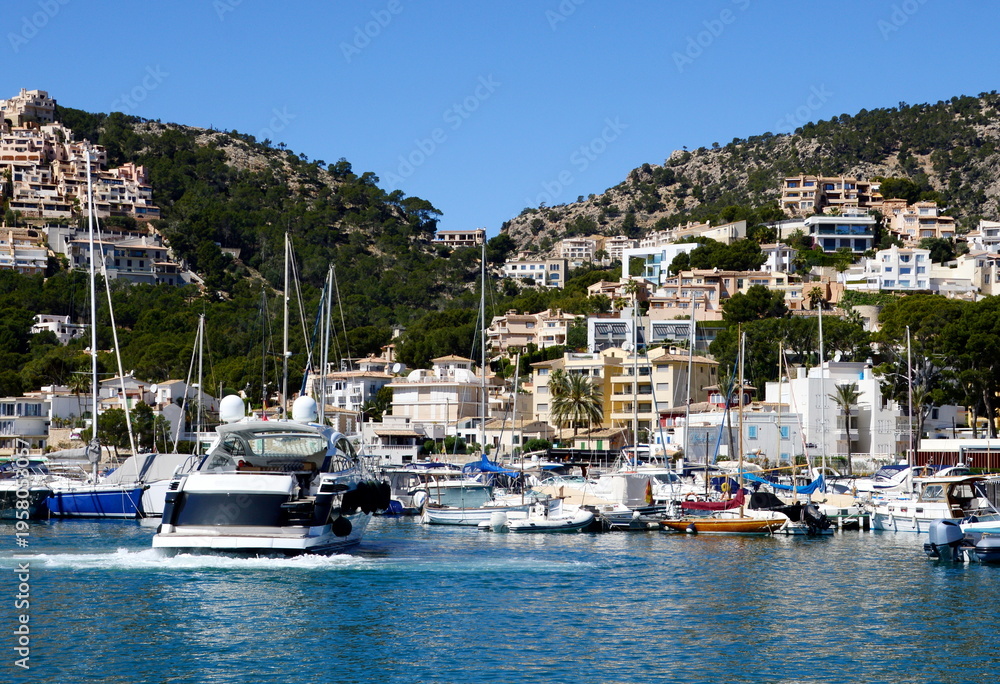 Obraz premium Mediterranean Marina in the Town Port Andratx on the Island Mallorca