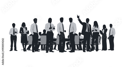 Business people standing in a group.