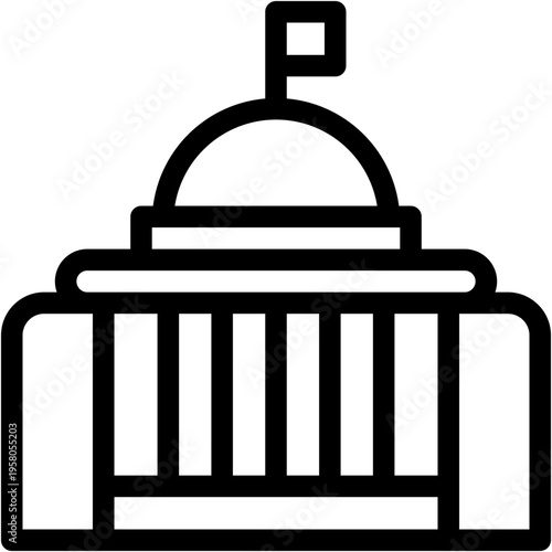 Vector Icon Government, Ministry, Authority, Buildings, Economic Crises, Embassy