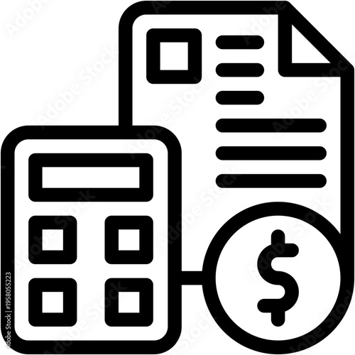 Vector Icon Budget, Calculator, Expenses, Economic Crises, Business And Finance, Cost