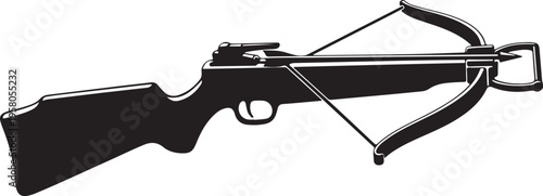 Vector crossbow icon, black, isolated