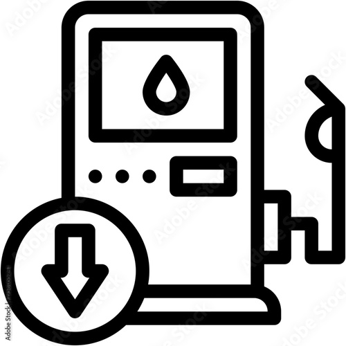 Vector Icon Fuel, Down, Economic Crises, Business and Finance, Oil