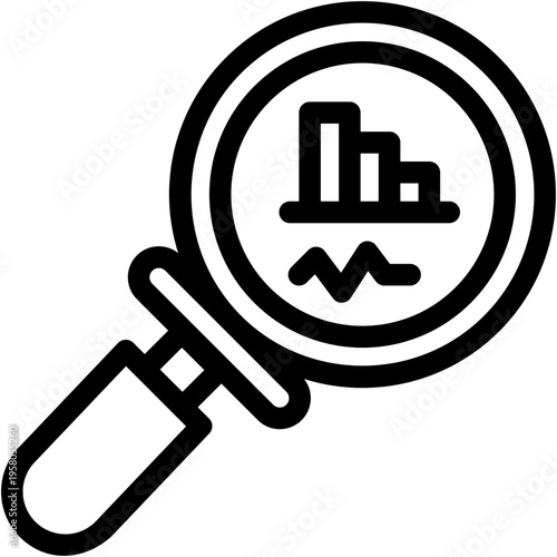 Vector Icon Analytics, Search, Chart, Economy, Business and Finance