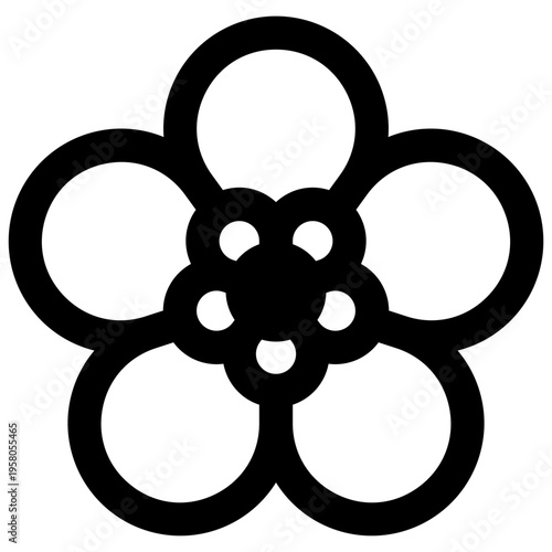 Buttercup. Outlined stroke vector icon with black-filled details.