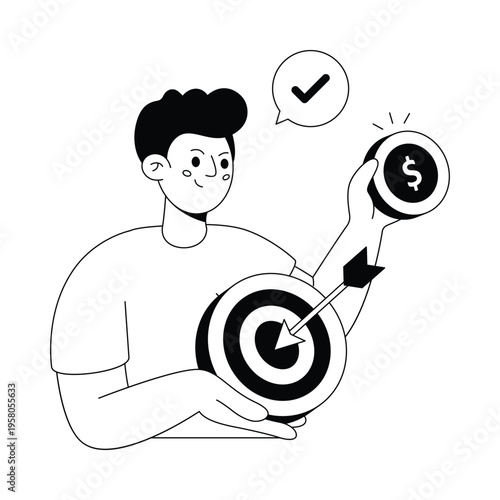 Sales Goal Vector illustration. EPS 10